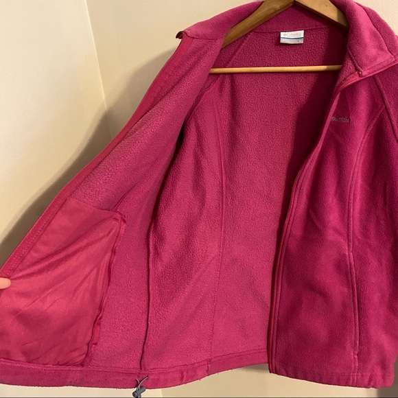 Columbia Jacket Women’s Size Large Pink Fleece Full Zip Jacket Long Sleeve - Picture 10 of 12